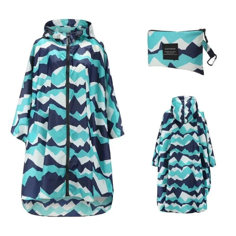 Stilla | Poncho med geometrisk grafiktryk