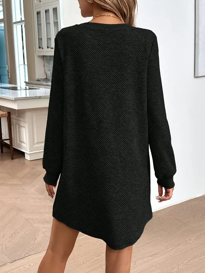 Stilla | Stilfuld Strik Tunika Kjole Blød Polyester Afslappet & Elegant