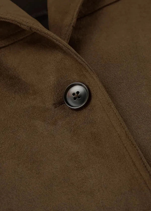 Stilla | Samt Wildlederjakke med Retro-revers