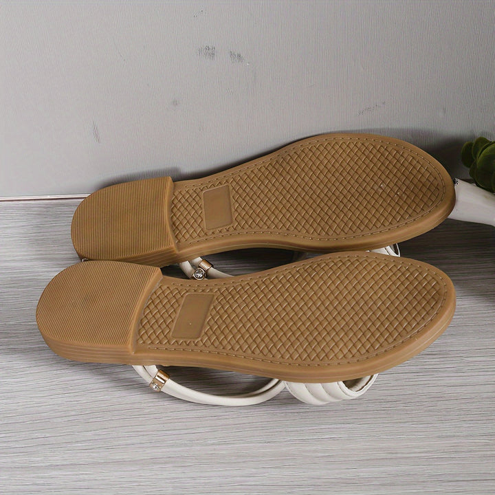Stilla | Kvindelige Sandaler Boho Stil Med Åbne Tæer Og Flad Hæl