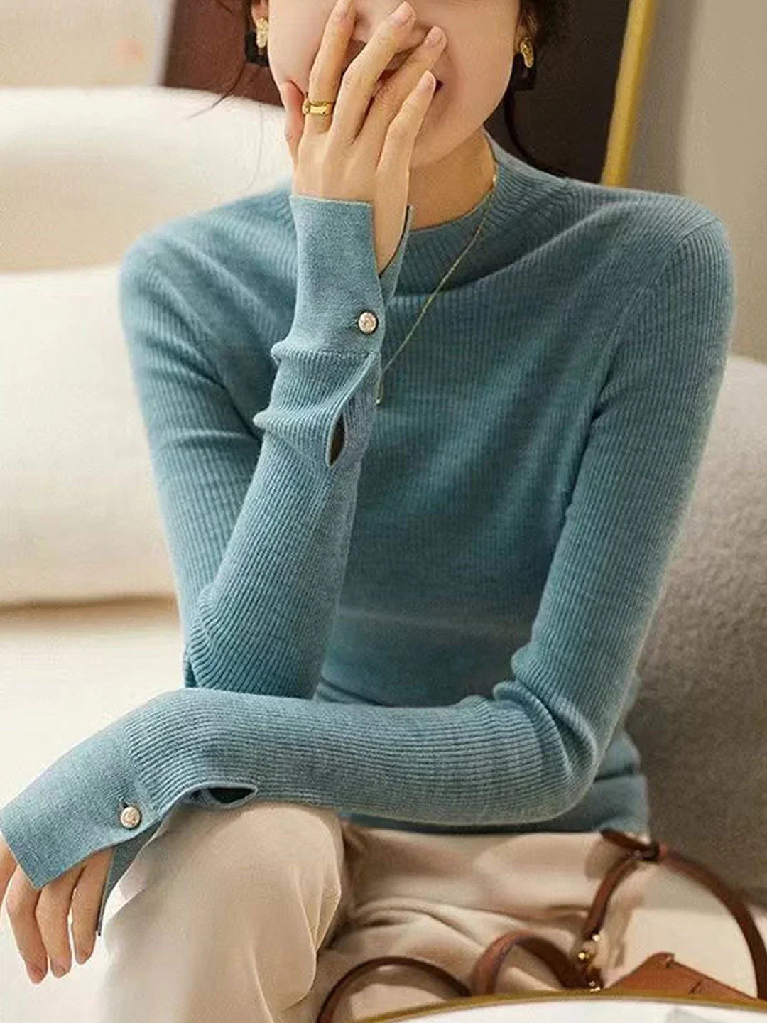 Stilla | Klassisk Blå Rullekravepullover