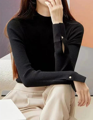 Stilla | Elegant Sort Rullekravesweater