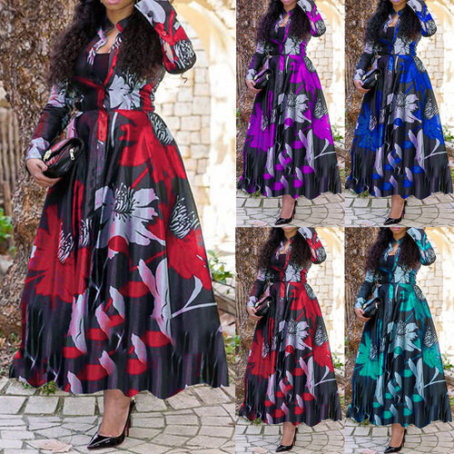 Stilla | Trendy Printet Ny Stil Kjole