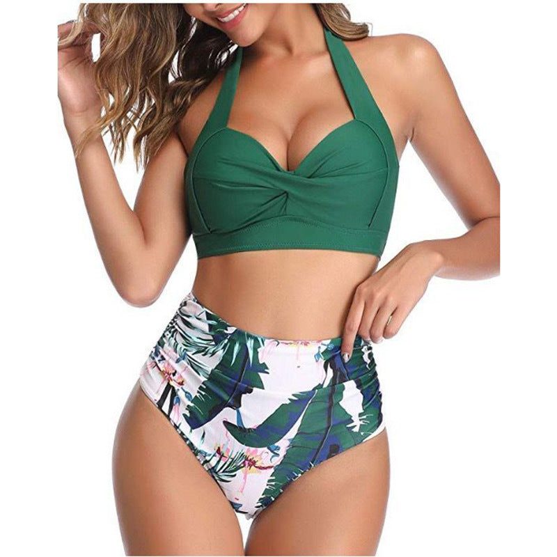 Dame bikini-sæt med taljeret nederdel og elegant plissé Stilla