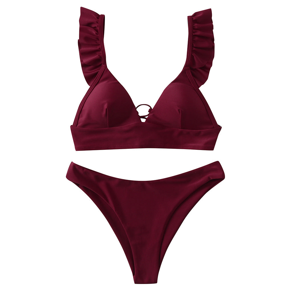 Dame Triangel-Bikini med justerbare stropper og iøjnefaldende Galakse-design Skovae