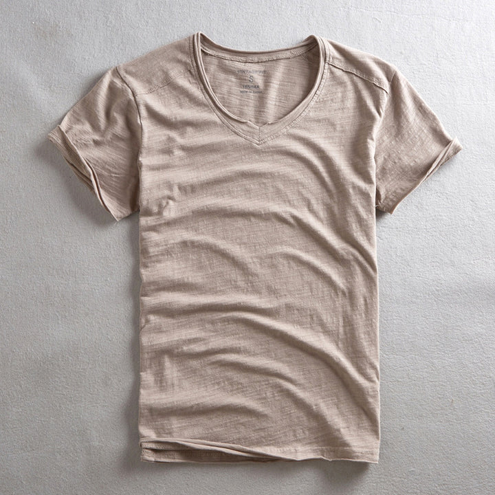Dame V-hals T-shirt med åndbart bomuldsblanding Stilla