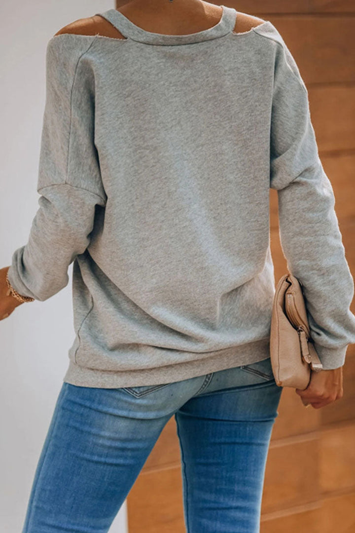 Stilla | Modetrend Casual Ensfarvet V-hals Patchwork Toppe