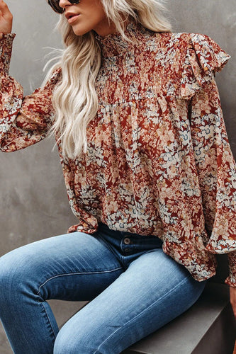 Stilla | Mode Street Print Patchwork Turtleneck Bluser