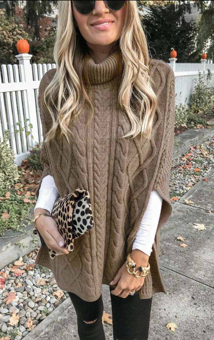 Stilla | Fashionable Enfarvet Fritidstrøje, Turtleneck Sweater
