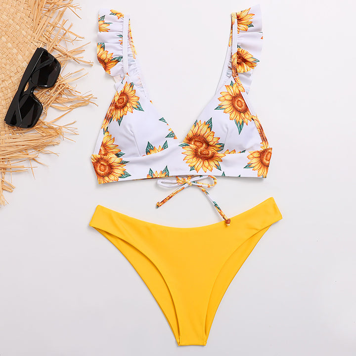 Dame Triangel-Bikini med justerbare stropper og iøjnefaldende Galakse-design Skovae