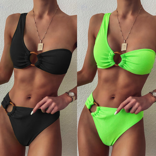 Dame Cut-Out Bikini med modige ringdetaljer Skovae