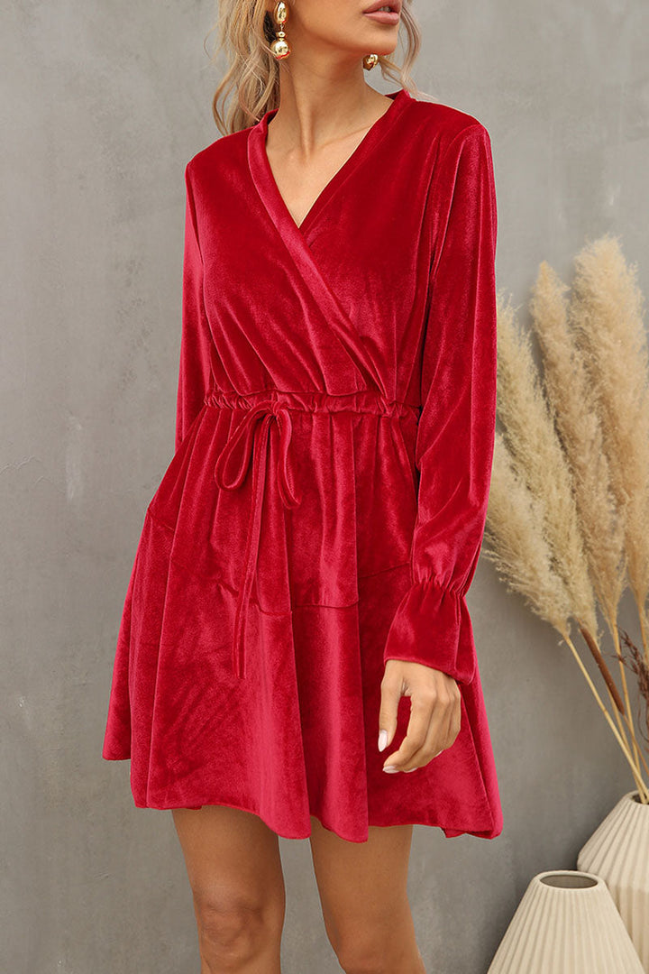 Stilla | Fashion Street Solid V-hals A-linje Kjoler