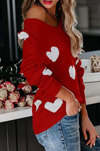 Stilla | Basic Løs Trykt Sweater Med V-udskæring og Mellem Talje