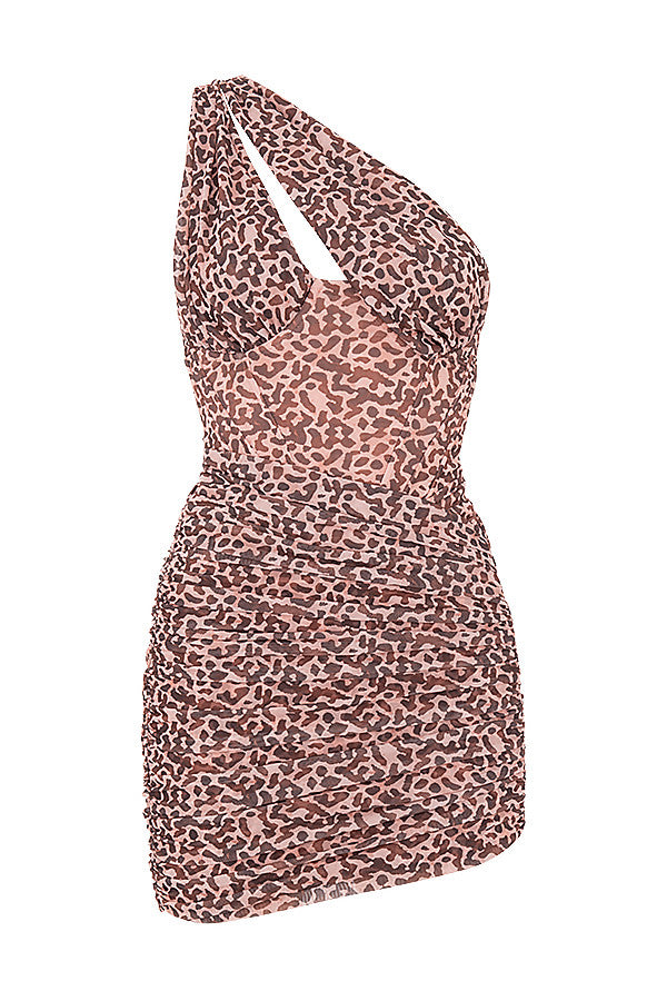 Stilla | Udskåret Minikjole Med Leopardprint