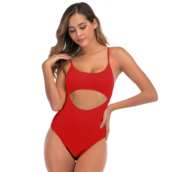 Dame Én-delt Badedragt med åben Cut-Out-design og justerbare Spaghetti-stropper Stilla