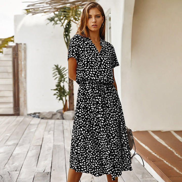 Stilla | Kvinders Chiffon Prikker Print Kjole