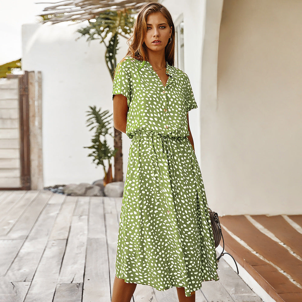 Stilla | Kvinders Chiffon Prikker Print Kjole