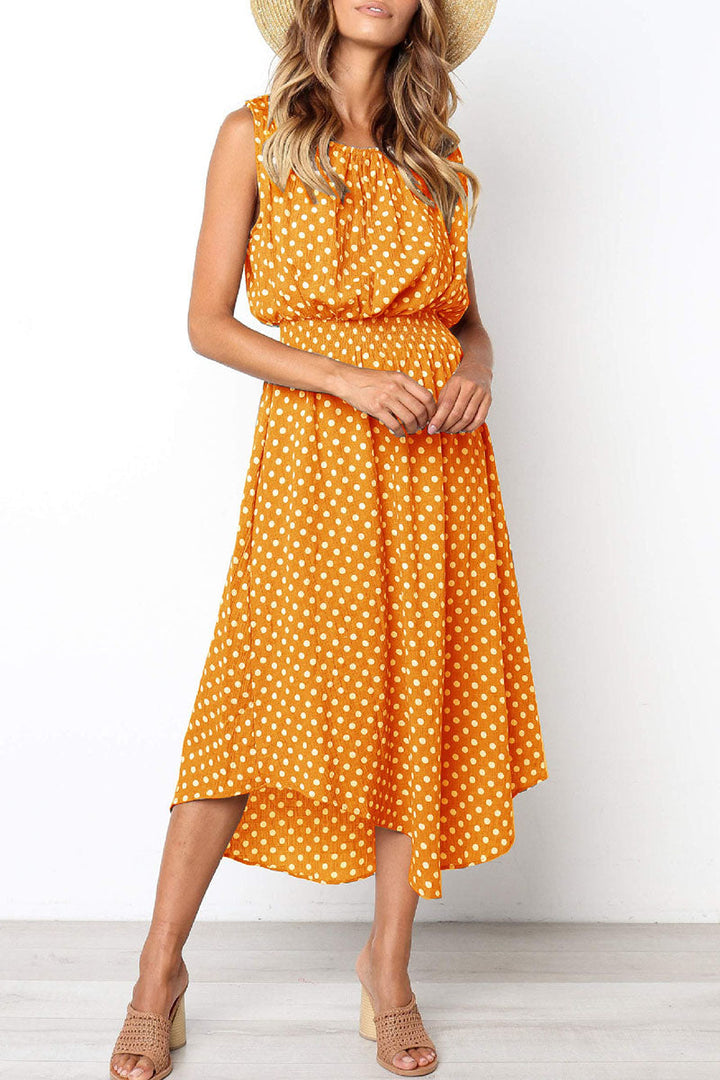 Stilla | Fashion Street Dot Split Joint O-hals Uregelmæssige Kjoler