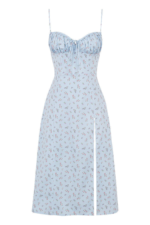 Stilla | Blomstret Bustier Midikjole
