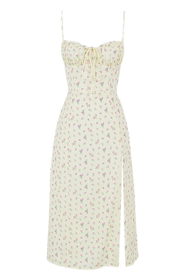 Stilla | Blomstret Bustier Midikjole