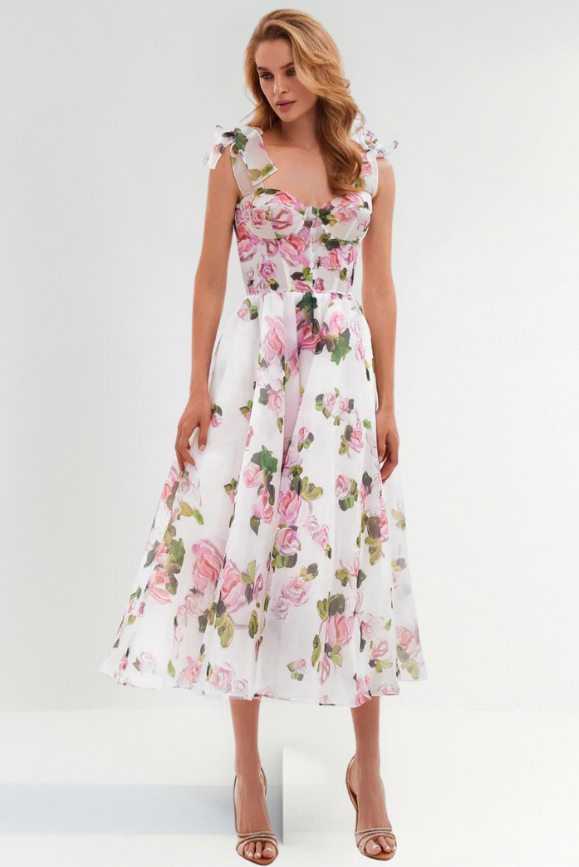 Stilla | Midikjole Bustier Floral