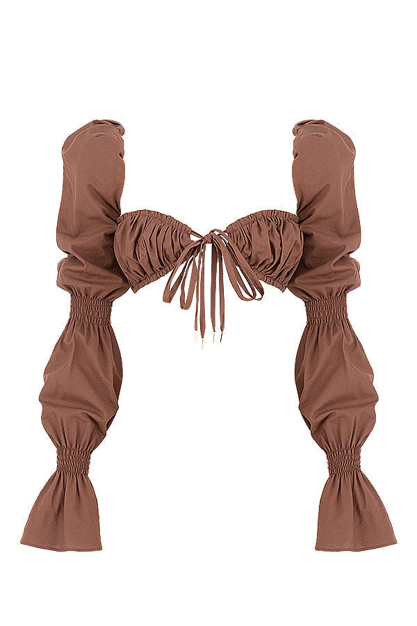 Stilla | Chokolade Smocket Top