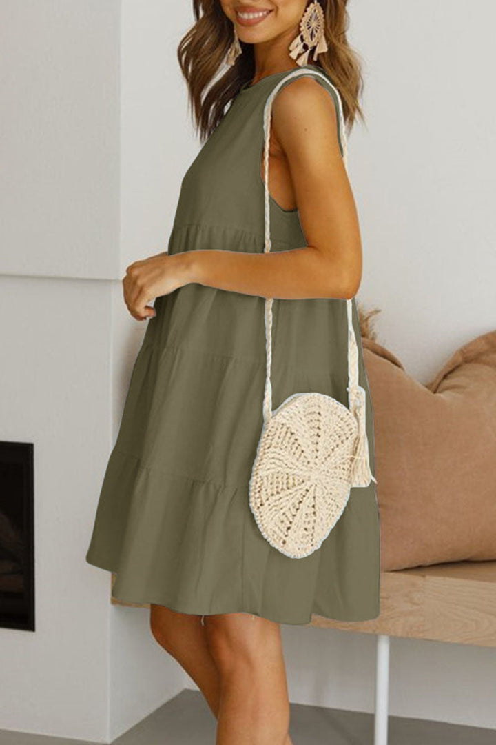 Stilla | Mode Afslappet Solid Patchwork O Hals Prinsessekjoler