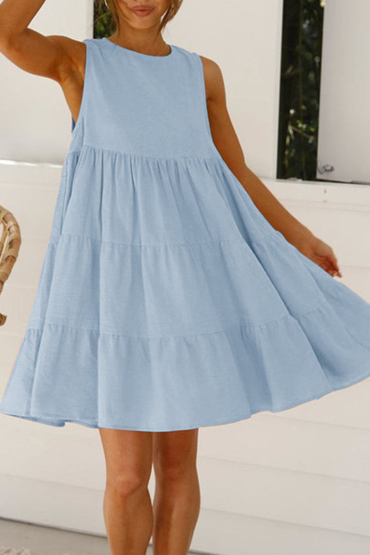 Stilla | Mode Afslappet Solid Patchwork O Hals Prinsessekjoler
