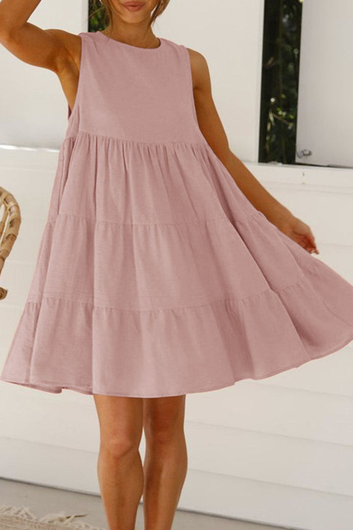 Stilla | Mode Afslappet Solid Patchwork O Hals Prinsessekjoler