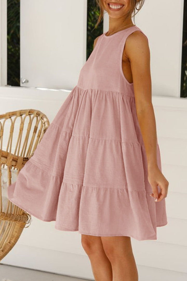 Stilla | Mode Afslappet Solid Patchwork O Hals Prinsessekjoler