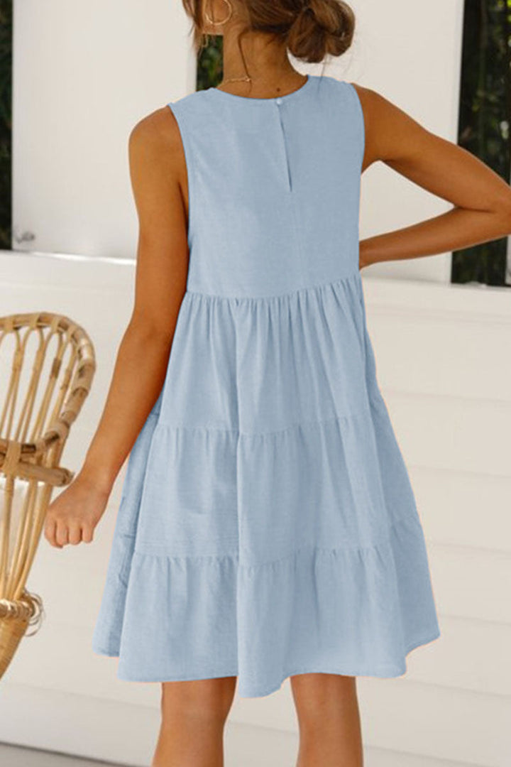 Stilla | Mode Afslappet Solid Patchwork O Hals Prinsessekjoler