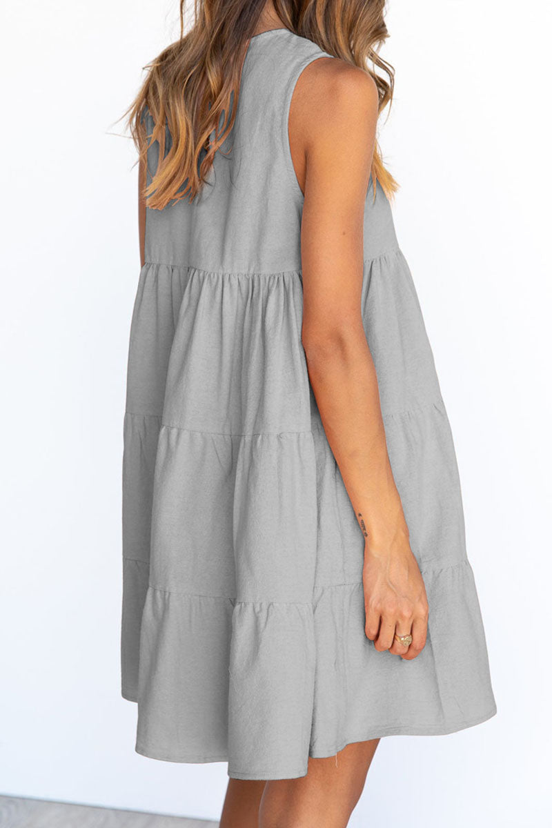 Stilla | Mode Afslappet Solid Patchwork O Hals Prinsessekjoler