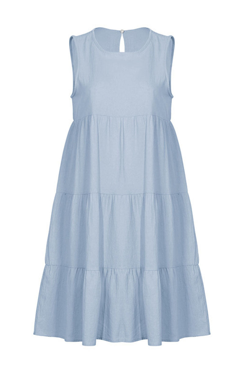 Stilla | Mode Afslappet Solid Patchwork O Hals Prinsessekjoler