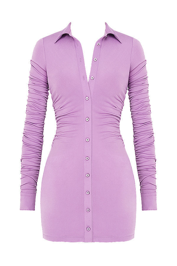 Stilla | Jersey Mini Skjortekjole