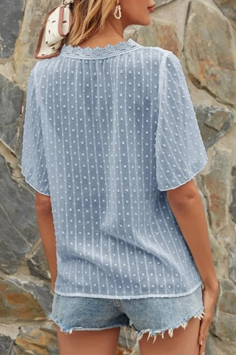 Stilla | Mode Elegant Solid Blonde Split Joint V-hals Toppe