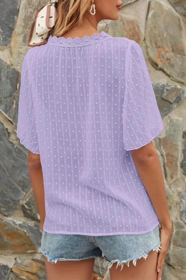 Stilla | Mode Elegant Solid Blonde Split Joint V-hals Toppe