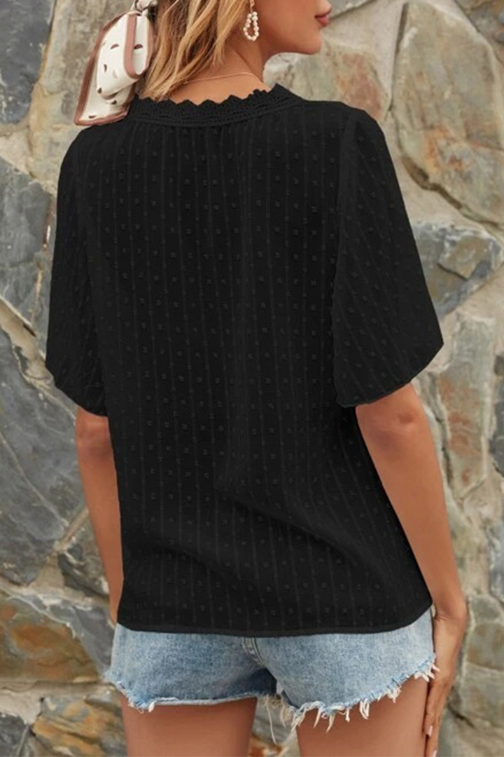 Stilla | Mode Elegant Solid Blonde Split Joint V-hals Toppe