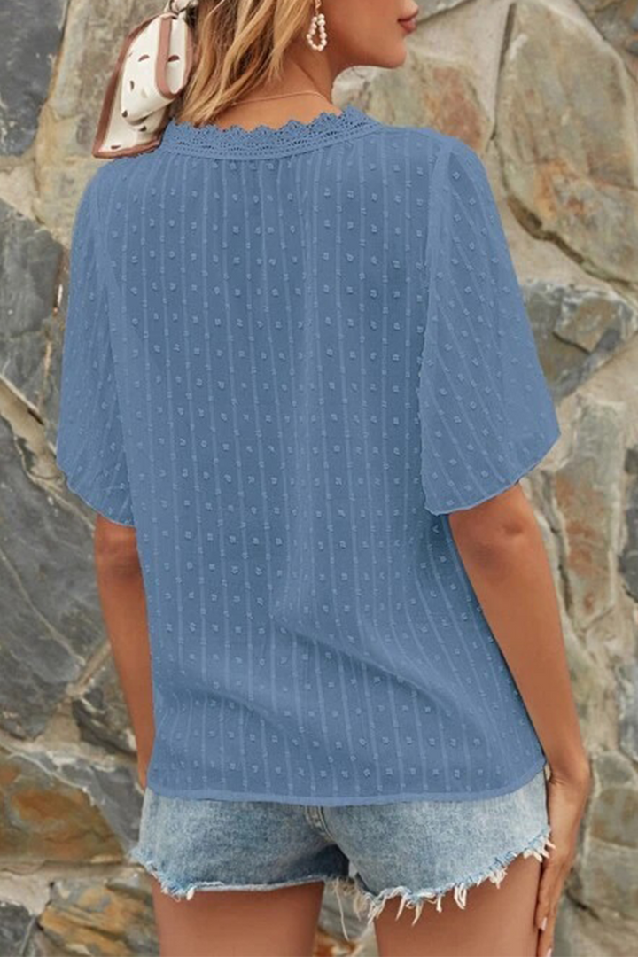 Stilla | Mode Elegant Solid Blonde Split Joint V-hals Toppe