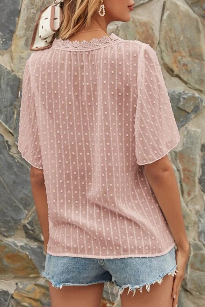 Stilla | Mode Elegant Solid Blonde Split Joint V-hals Toppe