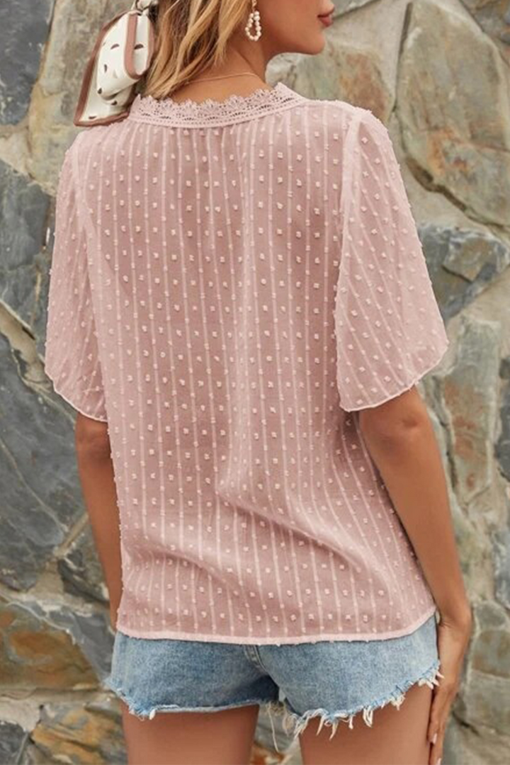 Stilla | Mode Elegant Solid Blonde Split Joint V-hals Toppe