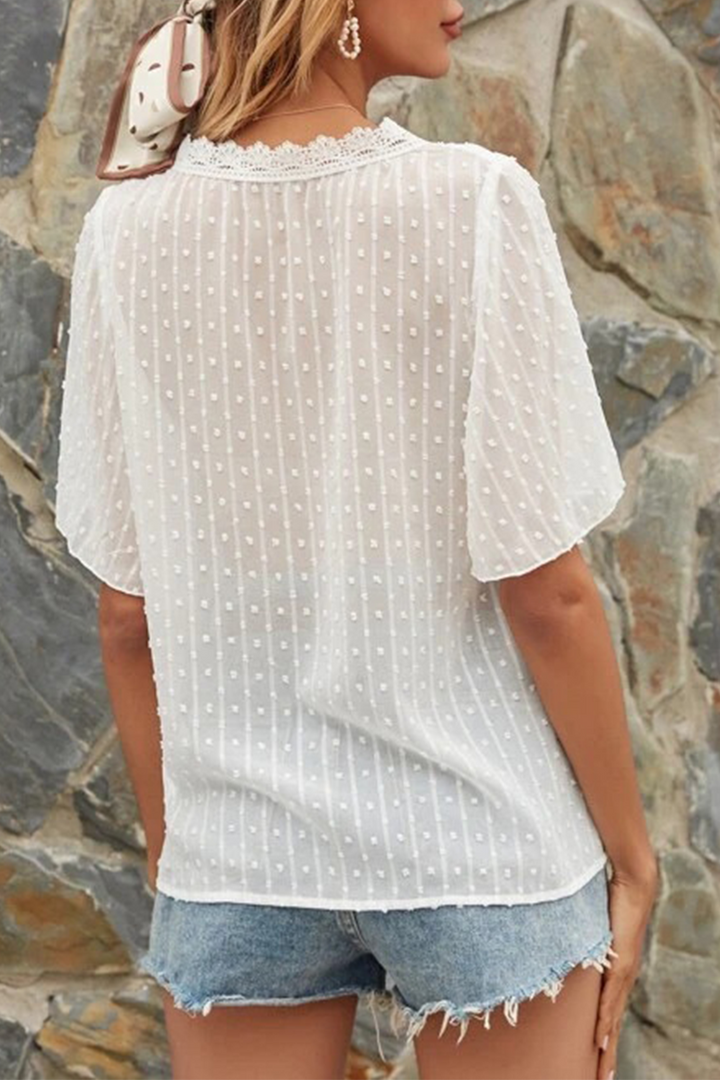 Stilla | Mode Elegant Solid Blonde Split Joint V-hals Toppe