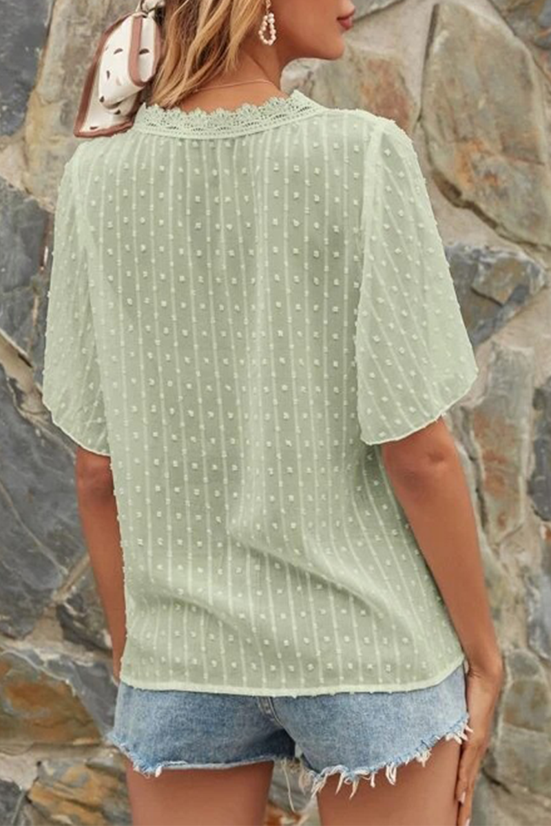 Stilla | Mode Elegant Solid Blonde Split Joint V-hals Toppe