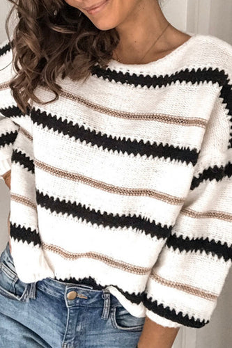 Stilla | Casual Stribet Rundhals Pullover