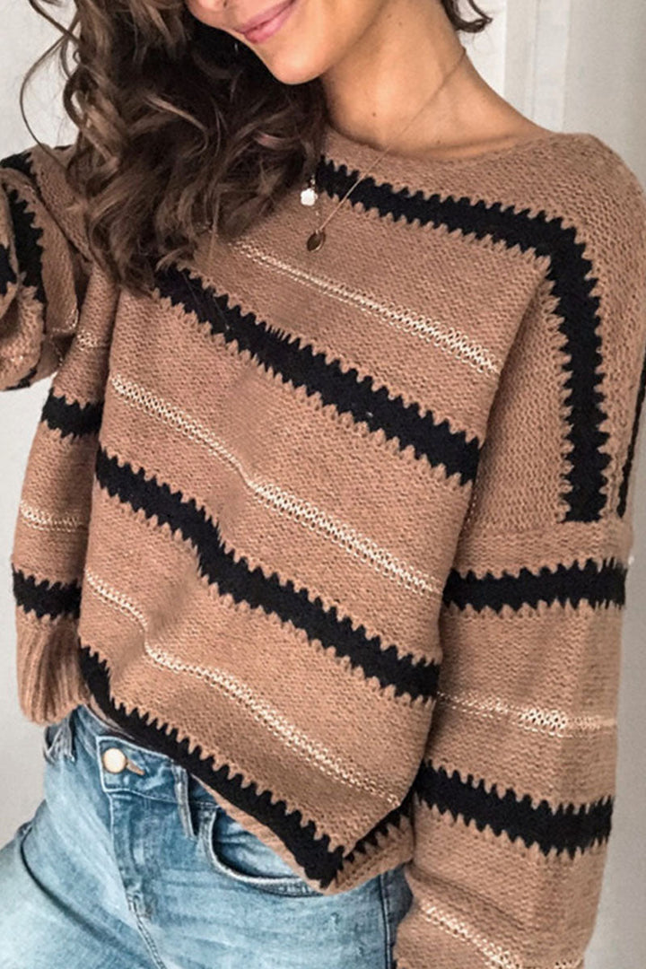 Stilla | Casual Stribet Rundhals Pullover