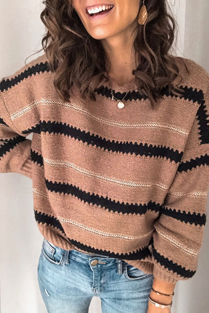Stilla | Casual Stribet Rundhals Pullover