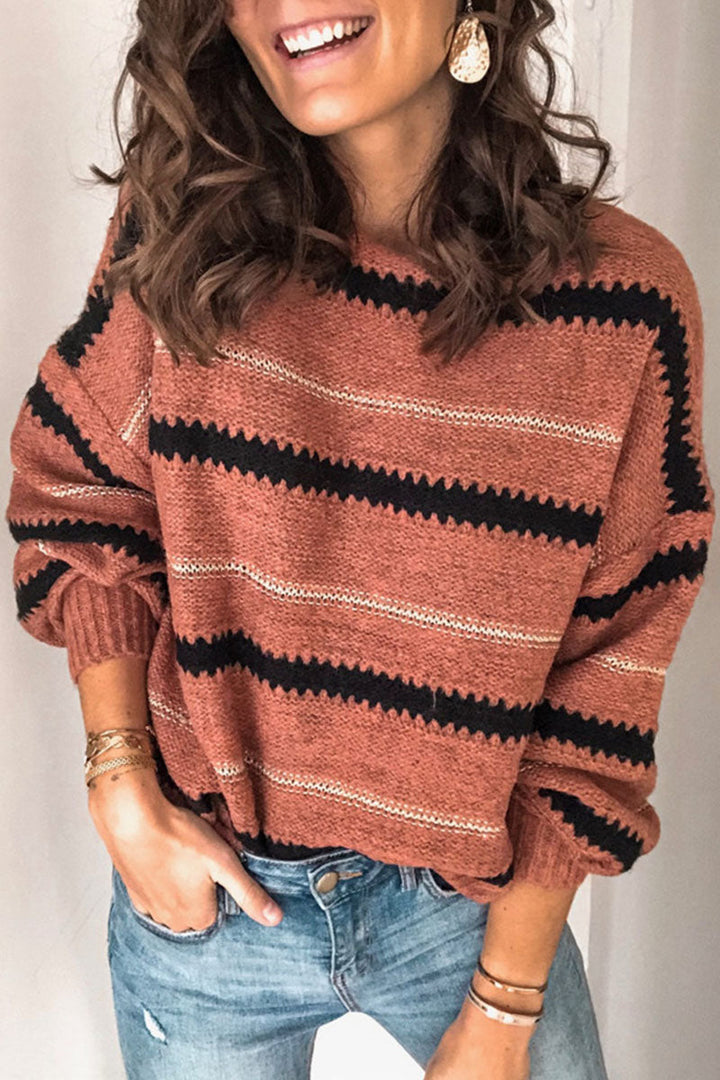 Stilla | Casual Stribet Rundhals Pullover