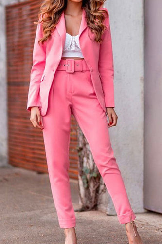 Stilla | Mode Casual Solid Patchwork Omslaget Krave Lange Ærmer To Dele