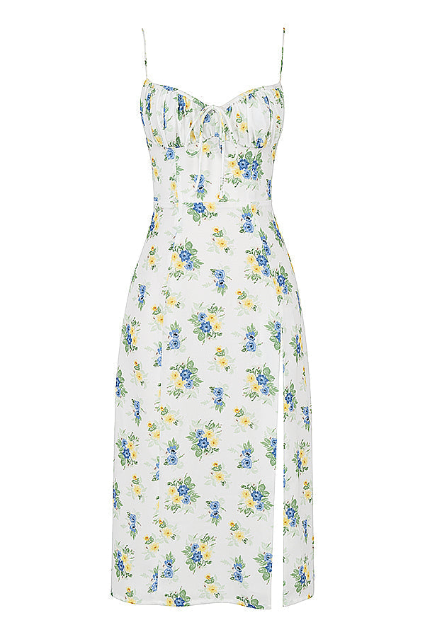 Stilla | Blomstret Bustier Midikjole