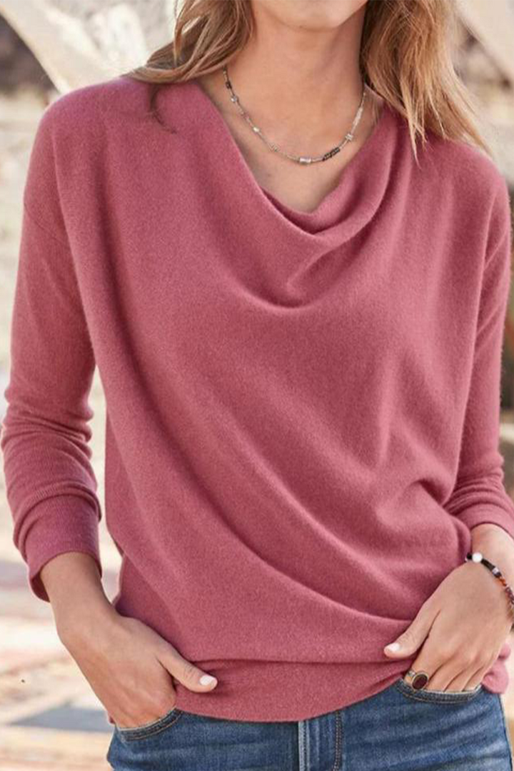 Stilla | Lækre Enfarvede Patchwork Toppe Med Asymmetrisk Krave