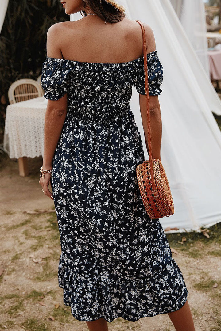 Stilla | Mode Street Print Patchwork Off the Shoulder A-linie Kjoler